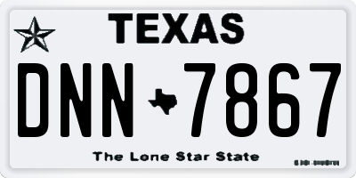 TX license plate DNN7867