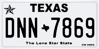 TX license plate DNN7869