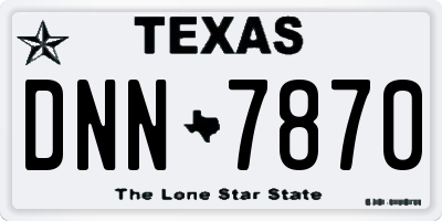 TX license plate DNN7870