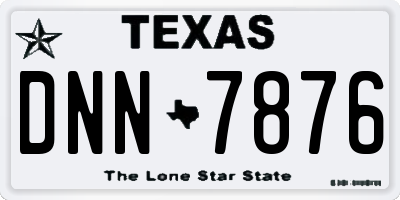 TX license plate DNN7876