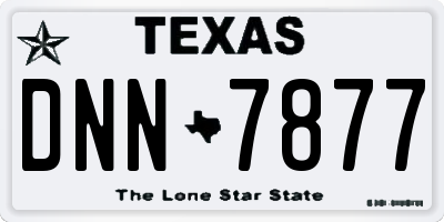 TX license plate DNN7877