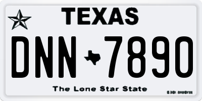 TX license plate DNN7890