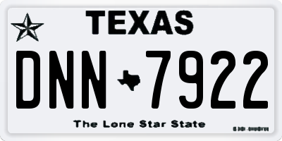 TX license plate DNN7922