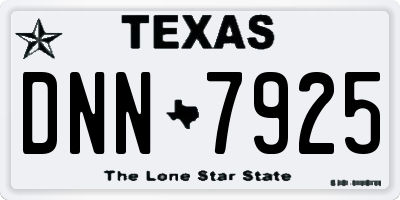 TX license plate DNN7925