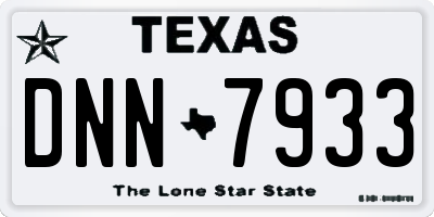 TX license plate DNN7933