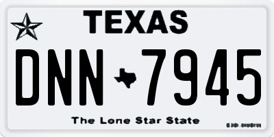 TX license plate DNN7945