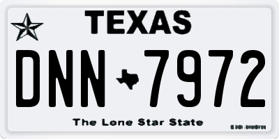 TX license plate DNN7972