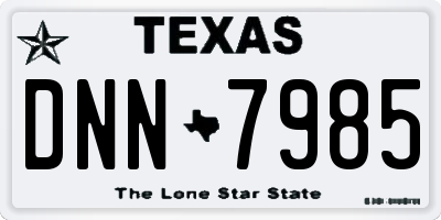 TX license plate DNN7985