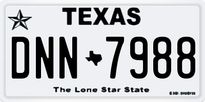 TX license plate DNN7988