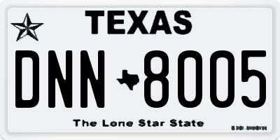 TX license plate DNN8005