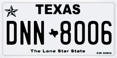 TX license plate DNN8006