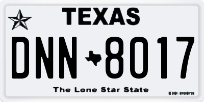 TX license plate DNN8017