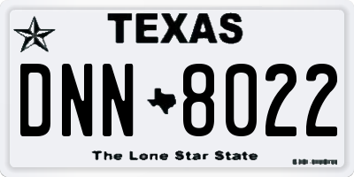TX license plate DNN8022
