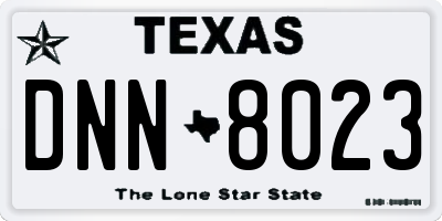 TX license plate DNN8023
