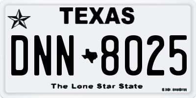TX license plate DNN8025