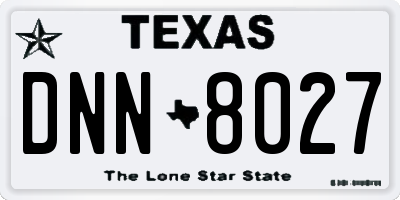 TX license plate DNN8027