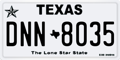TX license plate DNN8035