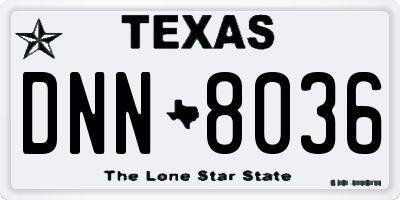 TX license plate DNN8036