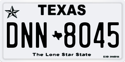 TX license plate DNN8045