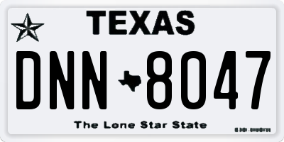 TX license plate DNN8047
