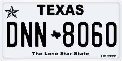 TX license plate DNN8060