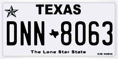 TX license plate DNN8063