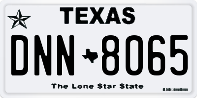 TX license plate DNN8065