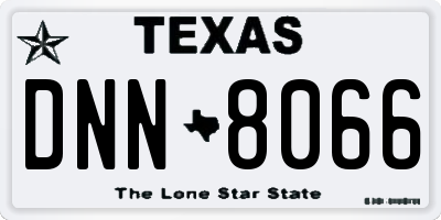 TX license plate DNN8066