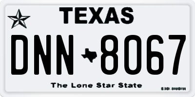 TX license plate DNN8067