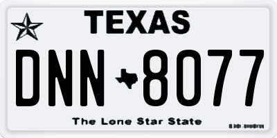 TX license plate DNN8077