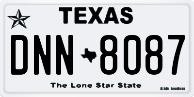 TX license plate DNN8087