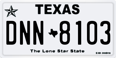 TX license plate DNN8103