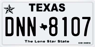 TX license plate DNN8107