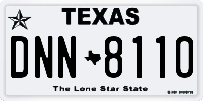 TX license plate DNN8110