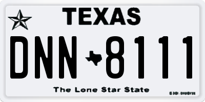 TX license plate DNN8111