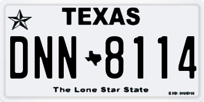 TX license plate DNN8114