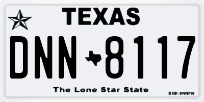 TX license plate DNN8117