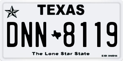 TX license plate DNN8119