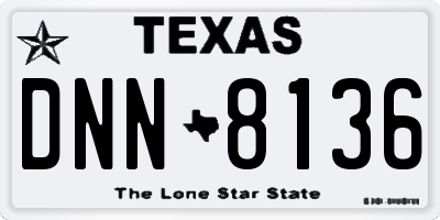 TX license plate DNN8136