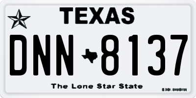 TX license plate DNN8137
