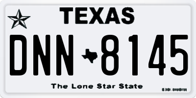 TX license plate DNN8145