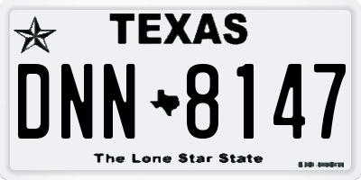 TX license plate DNN8147