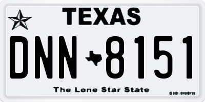 TX license plate DNN8151