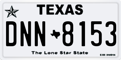 TX license plate DNN8153