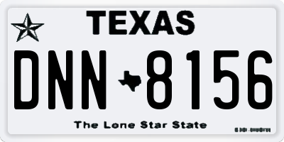 TX license plate DNN8156