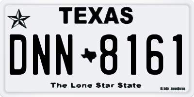 TX license plate DNN8161