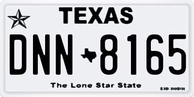 TX license plate DNN8165