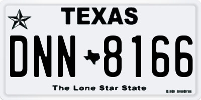 TX license plate DNN8166