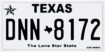 TX license plate DNN8172