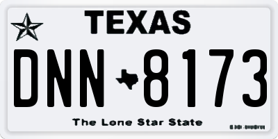 TX license plate DNN8173